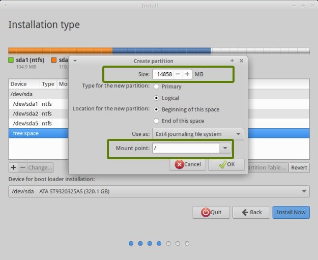 Create Root Partition