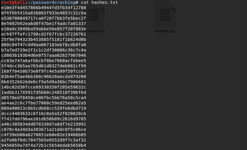 File Containing Hashes