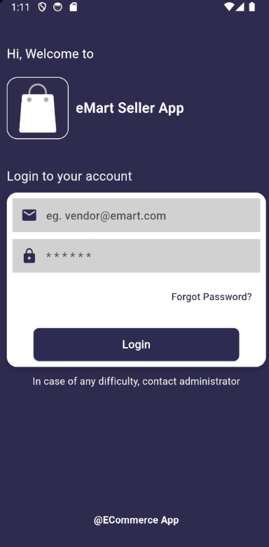 login page seller