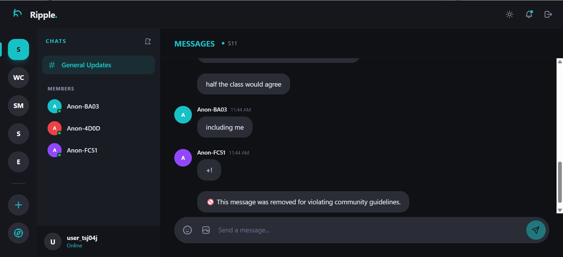 Thumbnail for Ripple - Real-time Chat Application with AI-Powered Moderation